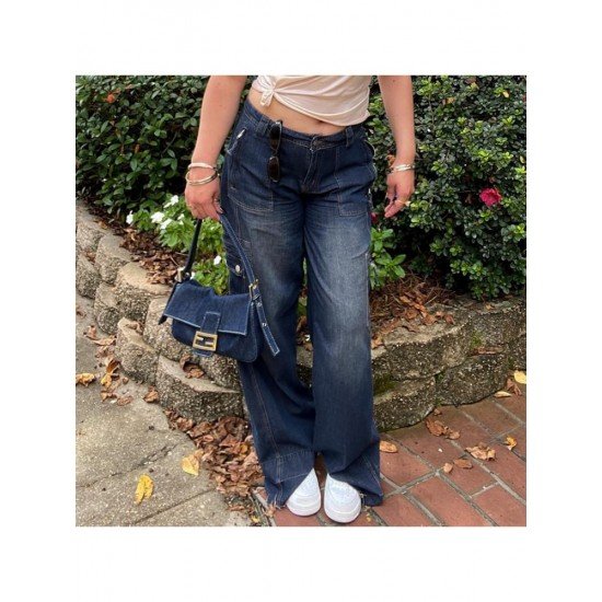  2022 Casual Loose Pure Color Denim Jeans