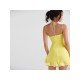 Sexy Summer Solid Backless Halter Mini Dress 