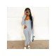  Sexy Irregular Hollowed Out Pure Color Women's Jumpsuit