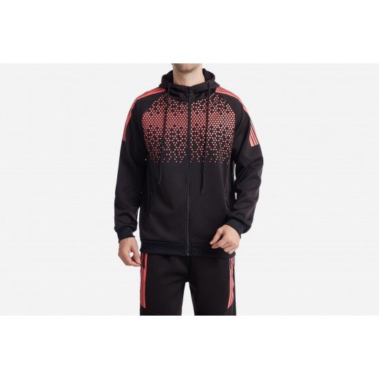 Printed Hooded 2 Piece Long Tracksuit Sets For Men