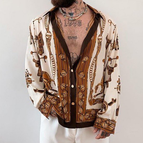  2022 Autumn Retro Men's Long Sleeve Shirt