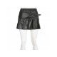  2022 PU Pure Color Hot Girl Pleated Skirt