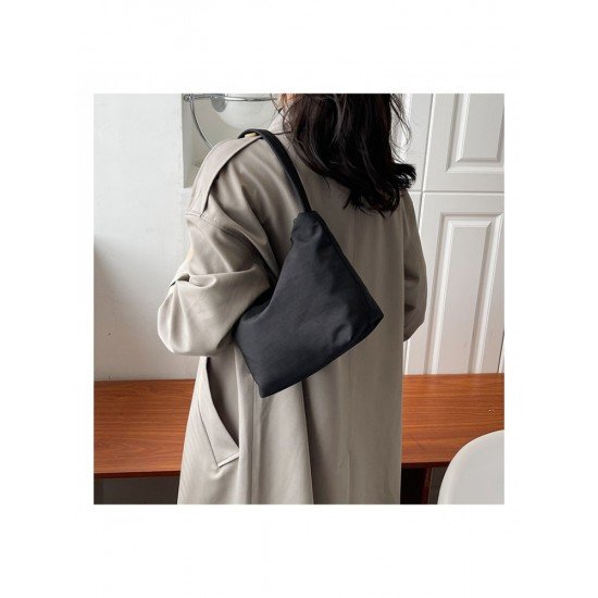 Casual Black Canvas Shoulder Bags