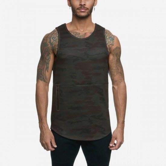 Sports Camouflage Sleeveless Gym Tank Top For Men