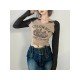  American Retro Letter Printing Women's Crop T-shirt