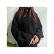 Black Solid Women Spring Coats