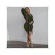  Pure Color Hooded Women's Long Sleeve Dress