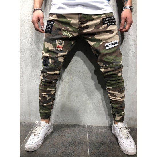  Fashion Camouflage Denim Jeans For Men