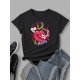 Lip Tongue Graphic Short Sleeve T Shirt Tops