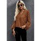  Casual V Neck Polka-dot Women's Long Sleeve Top