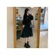  V-Neck Embroidery Temperament Women's Black Dress