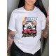 Car Graphic White Graphic T Shirts For Women