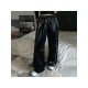  Reflective Drawstring Wide Leg Ladies Designer Trousers