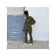  Pure Color Hooded Women's Casual Two-Piece Suit