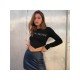 Stylish Letter Hot Drilling Black Cropped Tops