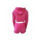  Pure Color Hooded Zipper Women's Casual Set