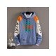 Street Casual Fashion Color Blocking Men Hooded Tops