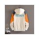 Street Casual Fashion Color Blocking Men Hooded Tops