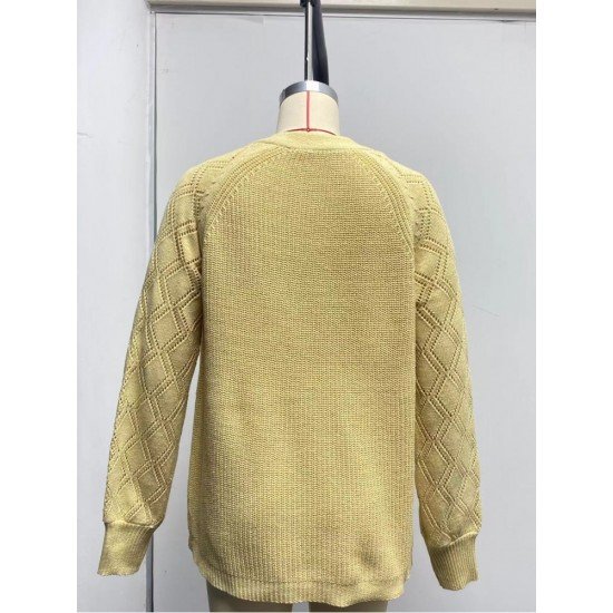  Autumn Loose V Neck Lantern Neck Women's Knitwear