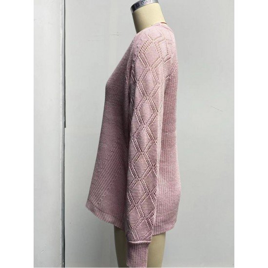  Autumn Loose V Neck Lantern Neck Women's Knitwear