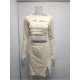  Women's Knitting Pure Color Hollowed Out Skirt Suit