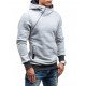  Winter Hooded Contrast Color Patchwork Men's Top