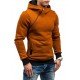  Winter Hooded Contrast Color Patchwork Men's Top