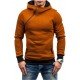  Winter Hooded Contrast Color Patchwork Men's Top