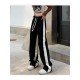 Casual Sports Contrast Color N Drawstring Loose Long Pants