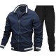 Active Men Stand Collar Coat And Pant Sets