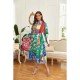 Vacation Paisley Printed Color Blocking Long Sleeve Shirt Dress