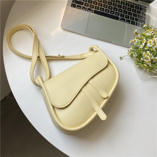  PU Pure Color Shoulder Bag For Women