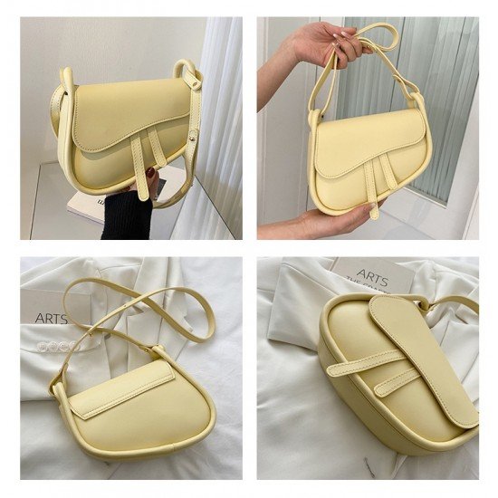  PU Pure Color Shoulder Bag For Women