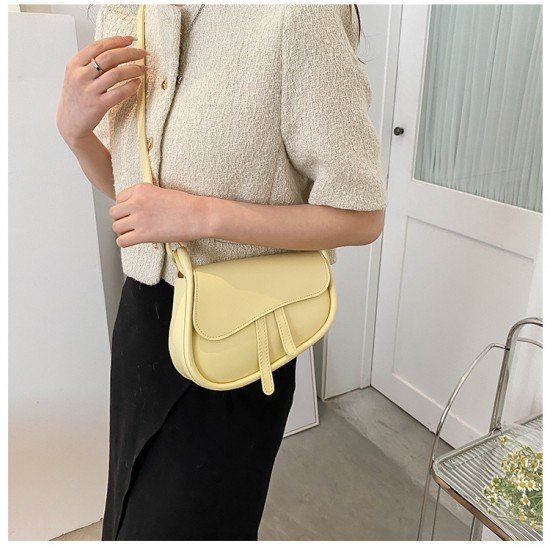  PU Pure Color Shoulder Bag For Women