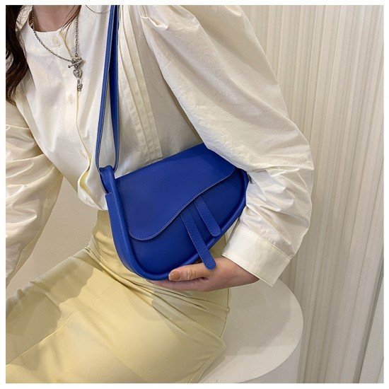  PU Pure Color Shoulder Bag For Women