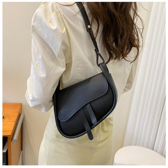  PU Pure Color Shoulder Bag For Women