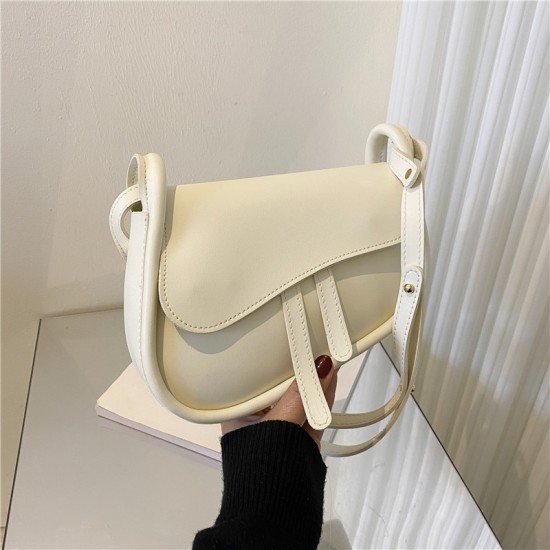  PU Pure Color Shoulder Bag For Women