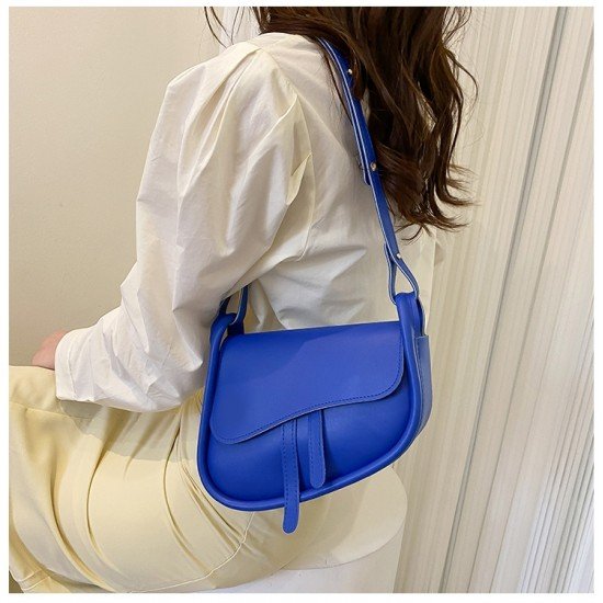  PU Pure Color Shoulder Bag For Women