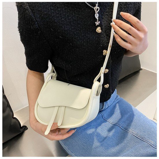  PU Pure Color Shoulder Bag For Women