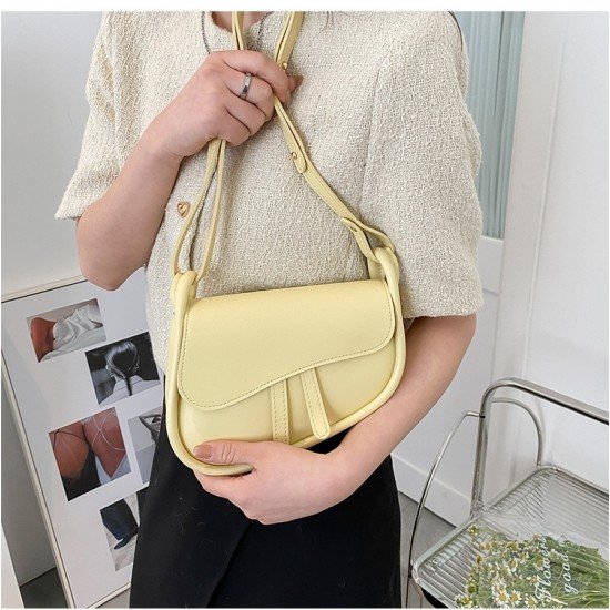  PU Pure Color Shoulder Bag For Women