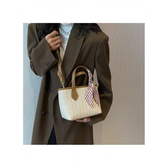 Shopping Contrast Color Shoulder Handbags