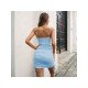 Sexy Pure Color Drawstring Women's Sleeveless Dress