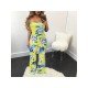  Sexy Backless Strapless Flower Printing Women's Jumpsuits