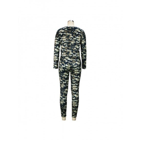  Camouflage Casual Matching 2 Piece Trouser T Shirt Sets