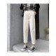  Pure Color High Waist Casual Women's Pants