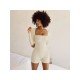 Square Neck Long Sleeve Skinny Rompers