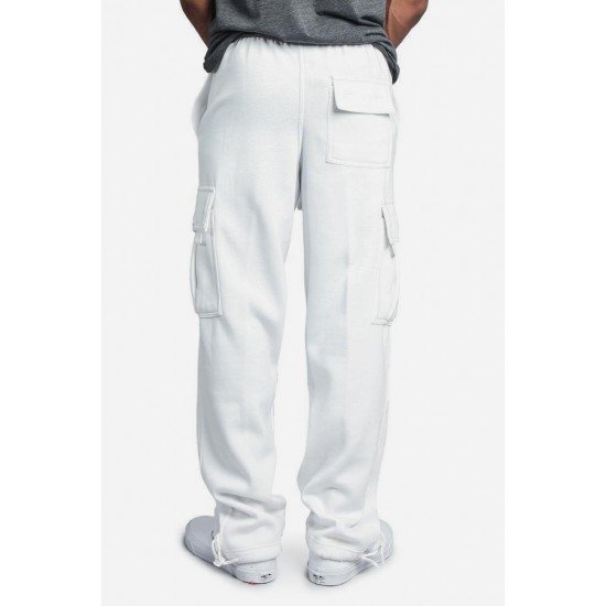 Street White Wide Leg Cargo Trousers For Women