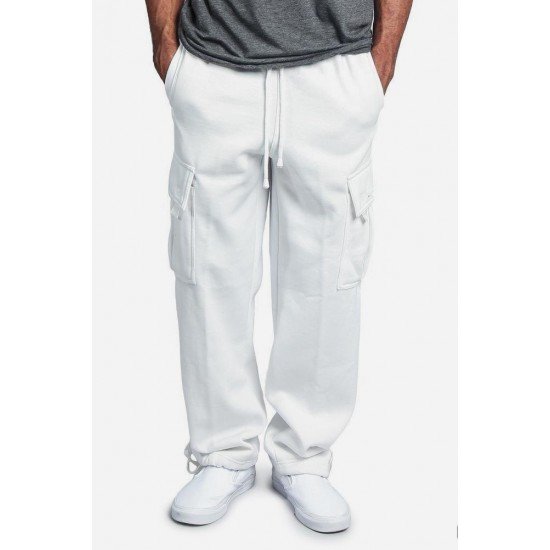 Street White Wide Leg Cargo Trousers For Women