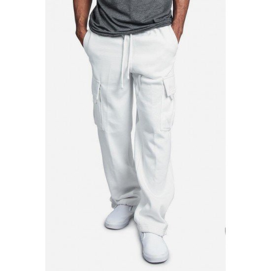 Street White Wide Leg Cargo Trousers For Women