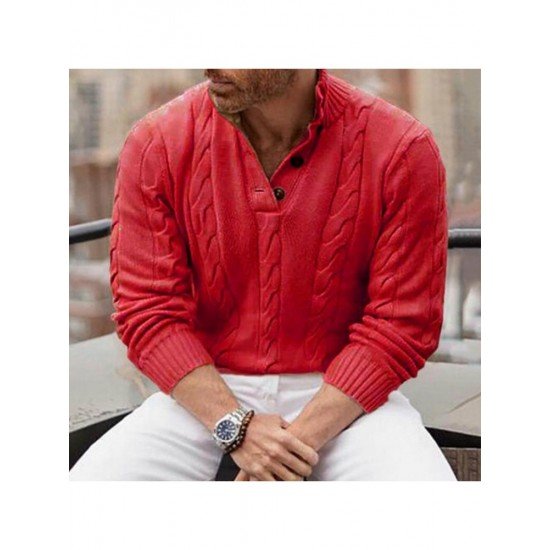  Pure Color Knitting Long Sleeve Sweater